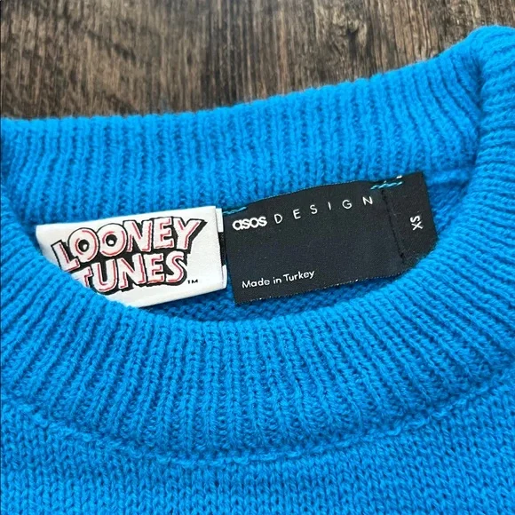 Blue Daffy Duck Intarsia Crewneck Sweater - Looney Tunes - Picture 5 of 7